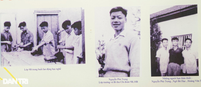 Những hình ảnh Tổng bí thư Nguyễn Phú Trọng thời là học sinh trường Nguyễn Gia Thiều (Ảnh chụp từ phòng truyền thống của Trường THPT Nguyễn Gia Thiều). 