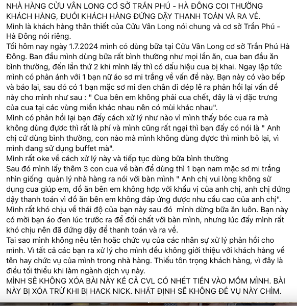 Bài đăng gây xôn xao trên diễn đàn mạng xã hội