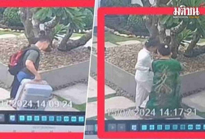 Phú và một số nạn nhân dắt vali vào phòng khách sạn