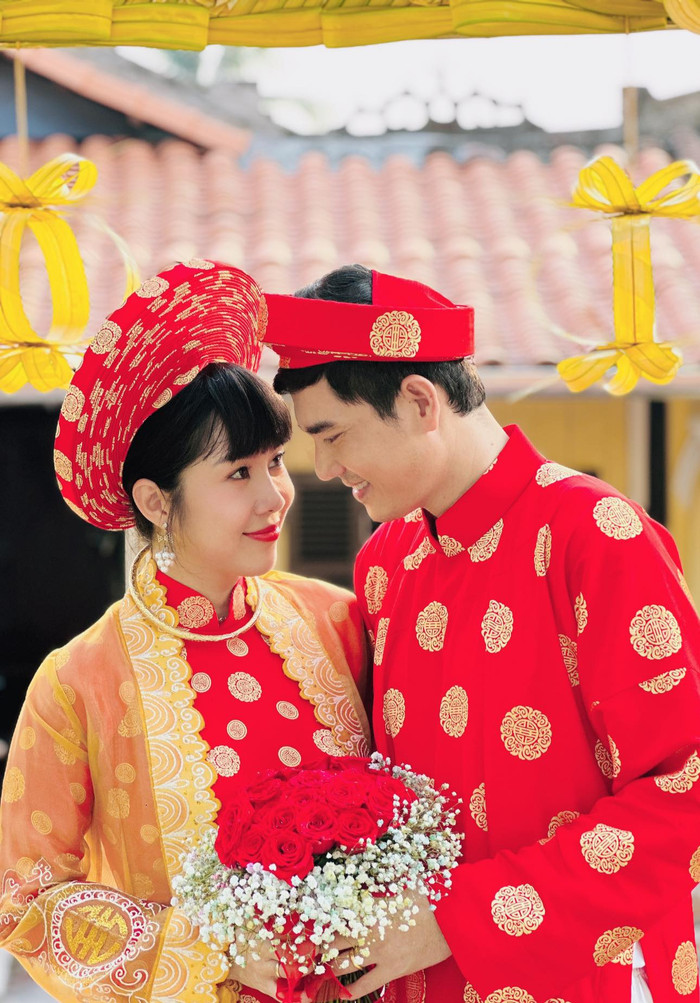 Gần đây Lê Phương và bạn diễn Thành Được có cảnh đám cưới khi đóng phim chung.