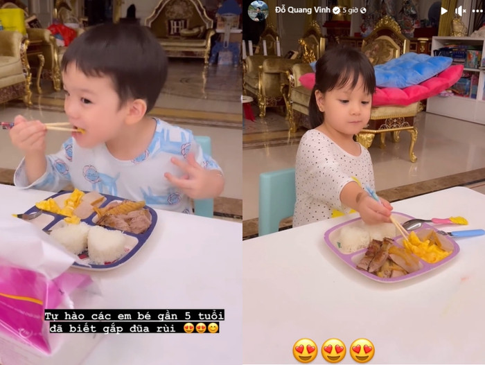 Anh chồng Đỗ Mỹ Linh chia sẻ về điều tự hào ở hai con. Ảnh chụp màn hình