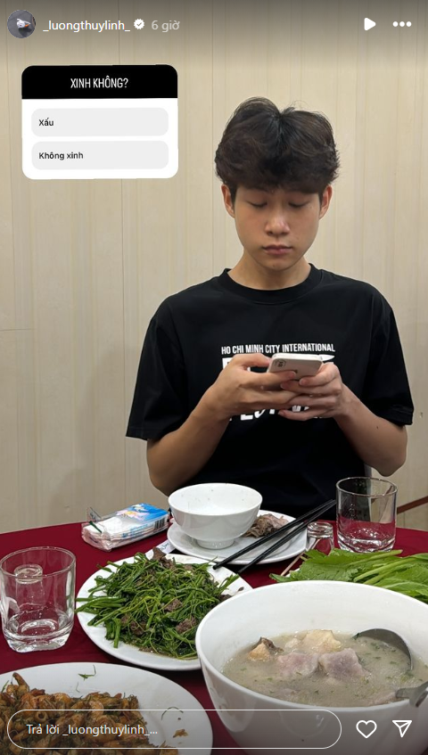 Em trai Lương Thùy Linh sở hữu chiếc nhan sắc khiến hội chị em mể mẩn. Ảnh chụp màn hình