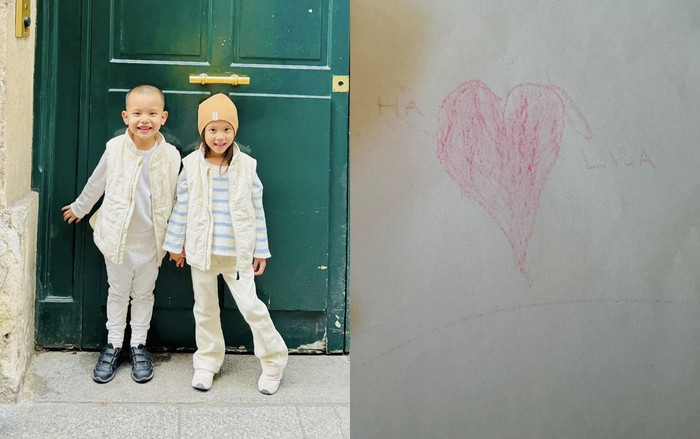 Hồ Ngọc Hà khoe bức tranh được con gái Lisa vẽ tặng.