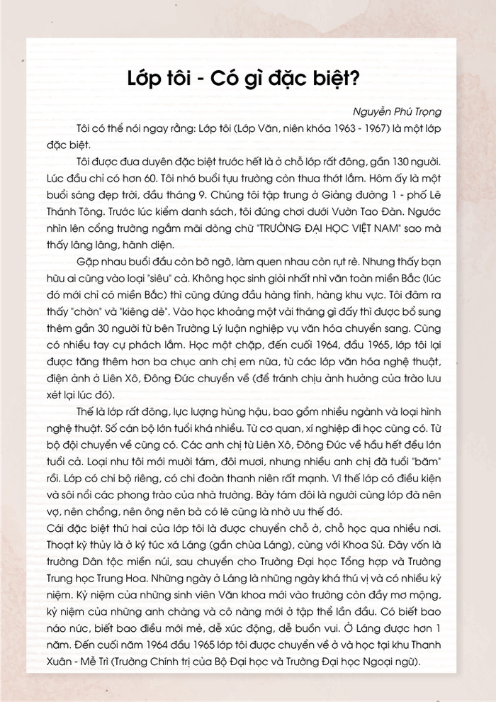 Tổng bí thư Nguyễn Phú Trọng và bài viết 'Lớp tôi - Có gì đặc biệt?' Ảnh 4