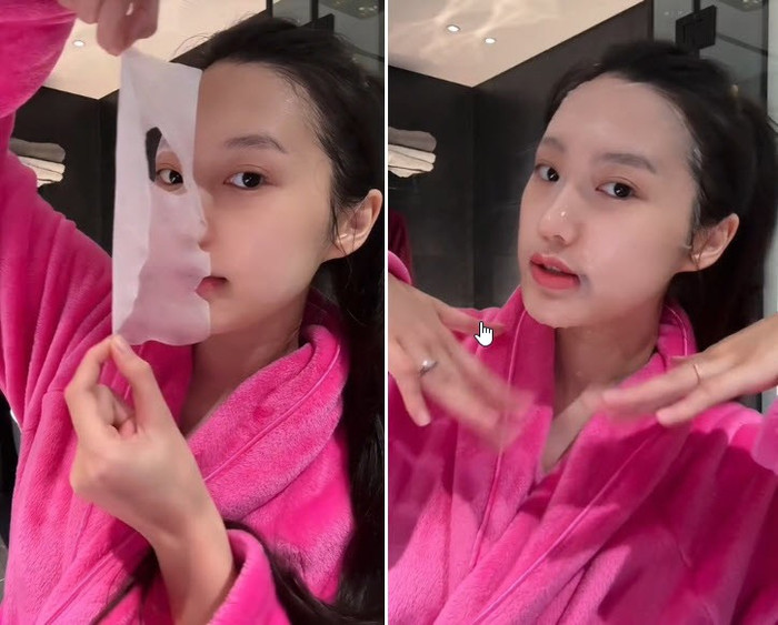 Học theo Phạm Băng Băng, vợ Đoàn Văn Hậu có làn da mịn màng, trắng sáng, không chút khuyết điểm.