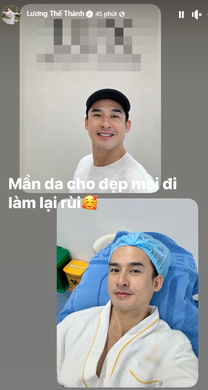 Chồng Thúy Diễm khoe khoảnh khắc đi trùng tu nhan sắc. Ảnh chụp màn hình