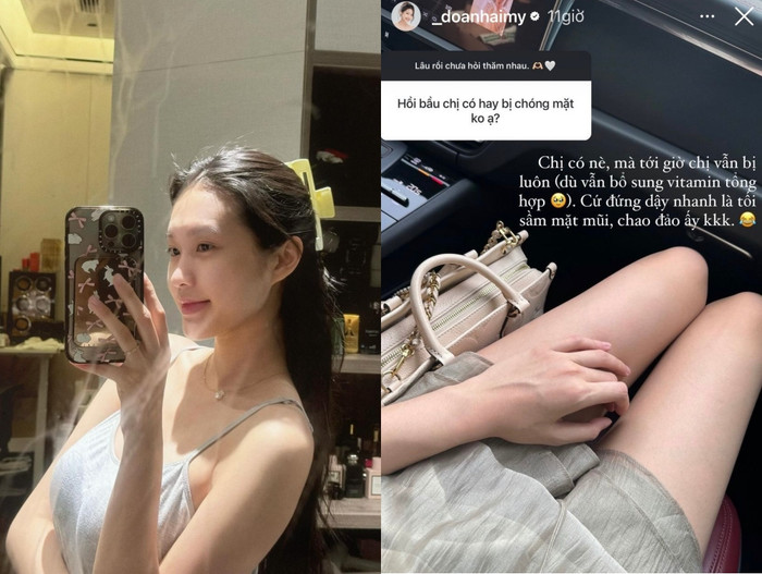 Vợ Đoàn Văn Hậu nói về tình hình sức khỏe sau sinh. Ảnh chụp màn hình