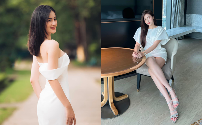 Đỗ Thị Hà - Ý Nhi đều bừng sáng nhan sắc nhờ những thiết kế váy mang tông màu trắng.