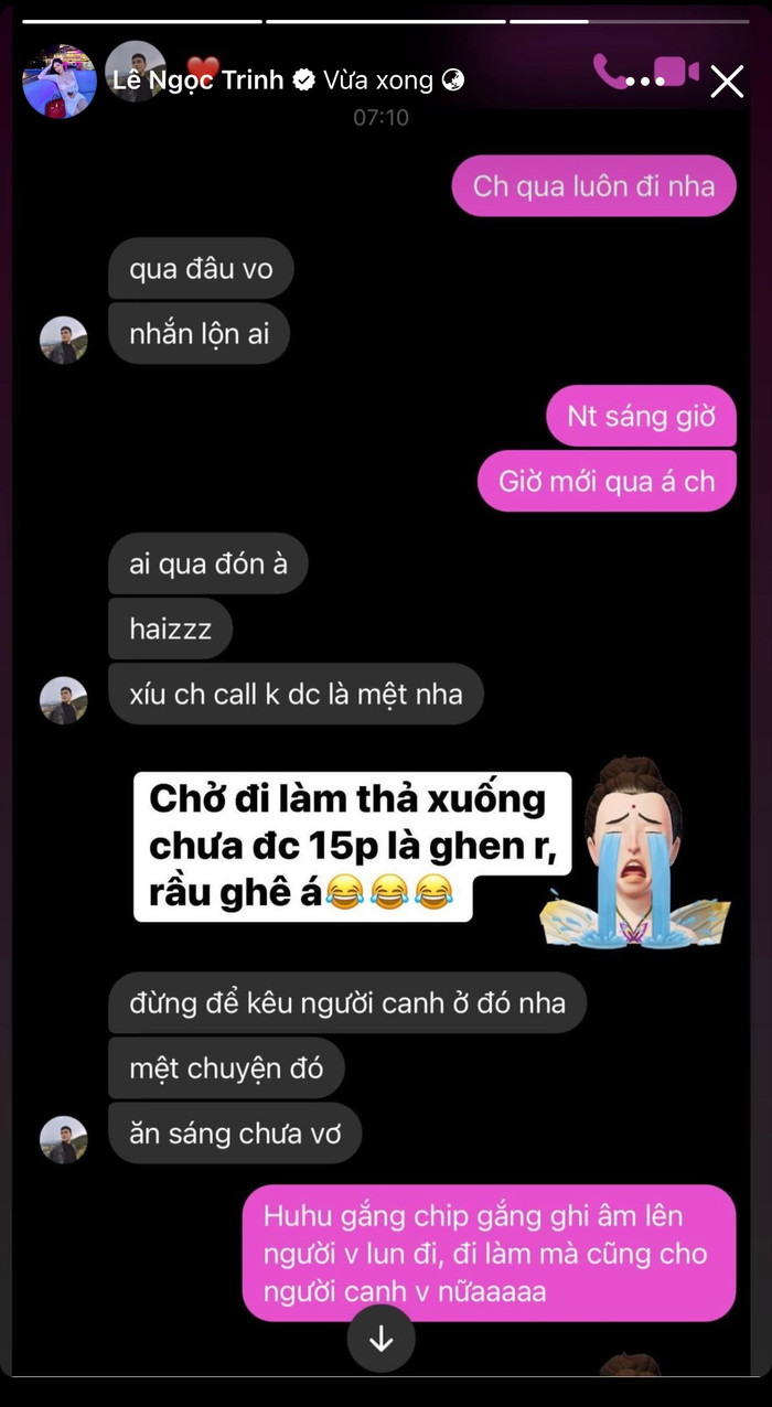 Chồng Ngọc Trinh ghen.