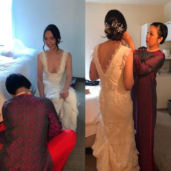 Diva Mỹ Linh trong ngày con gái cưới chồng.