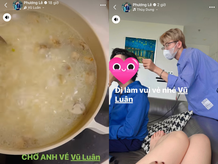 Sau khi công khai tìm hiểu, bà mẹ 3 con thường xuyên chia sẻ khoảnh khắc chăm sóc NSƯT Vũ Luân. 