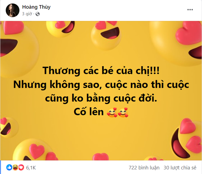 Hoàng Thùy đăng tải bài viết ẩn ý sau chuỗi drama 'chèn với' với Thanh Hằng. Ảnh chụp màn hình.