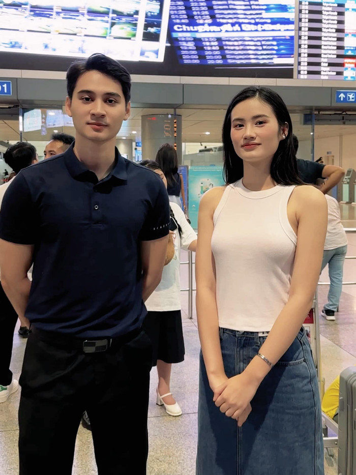 Hoa hậu Ý Nhi giữ ý tứ với nam vương Tuấn Ngọc. Ảnh FBNV