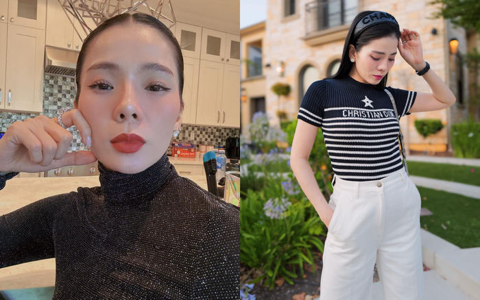 Lệ Quyên zoom cận gương mặt, vui mừng vì luôn giữ vững số cân nặng 47kg.