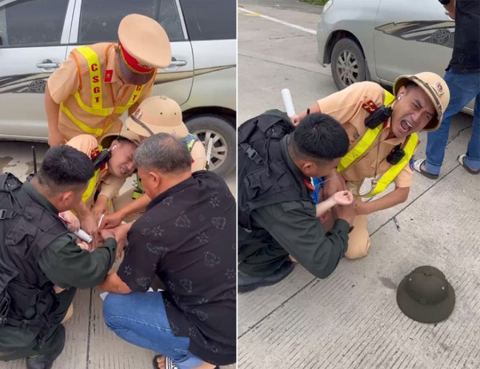 Đại úy Bùi Chí Công nén đau ngăn bé trai 6 tuổi cắn vào lưỡi