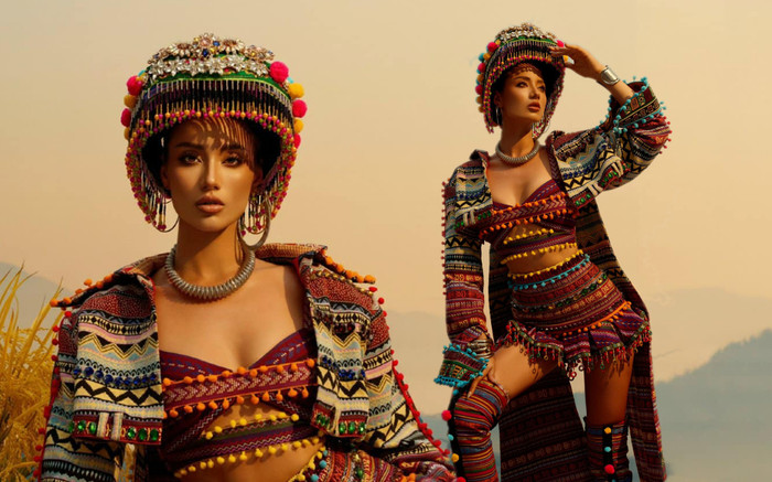 Lydie Vũ mang họa tiết thổ cẩm tới Miss Supranational: Kỳ vọng giải Best National Costume Ảnh 2