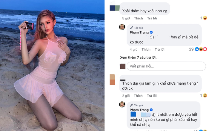 Xoài Non không ngần ngại đáp trả những ý kiến tiêu cực. Ảnh: FBNV