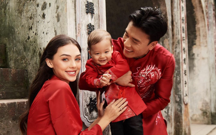 Bùi Tiến Dũng và Dianka thực hiện bộ ảnh áo dài nhân dịp Tết Nguyên đán năm nay. Ảnh: Instagram dianka