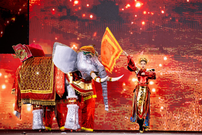 Miss Grand Vietnam 2024 vướng sai sót trong khâu nhạc nền thuộc phần trình diễn trang phục Trưng Vương. Ảnh: BTC