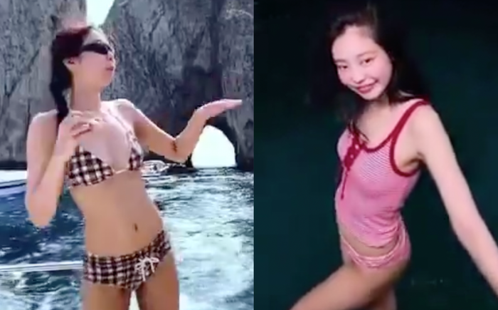 Jennie 'hở bạo', diện áo tắm nhỏ xíu khoe vóc dáng.