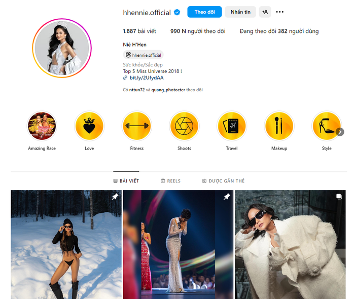 H'Hen Niê tăng follow khủng sau khi xuất hiện trên tạp chí Vogue Mỹ. Ảnh chụp màn hình IGNV