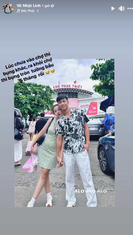 Vợ Phan Văn Đức vô tình nhắc đến chuyện mạng bầu 5 tháng. Ảnh chụp màn hình FBNV