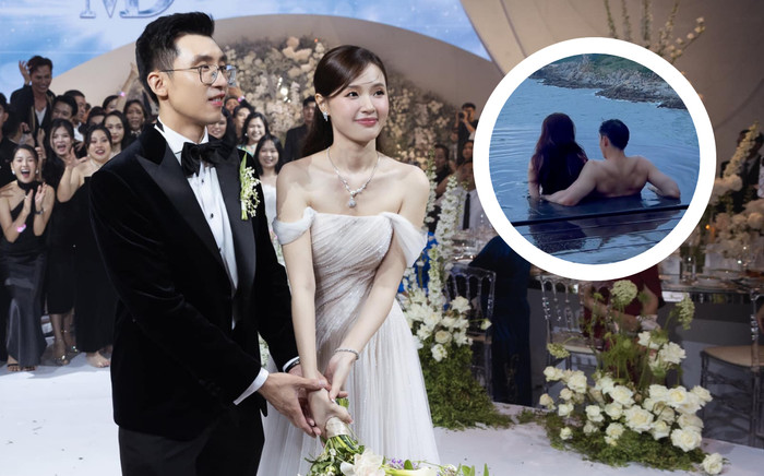 Cơ bắp cuồn cuộn của chồng Midu khi bơi cùng vợ trong kỳ nghỉ trăng mật Ảnh 2