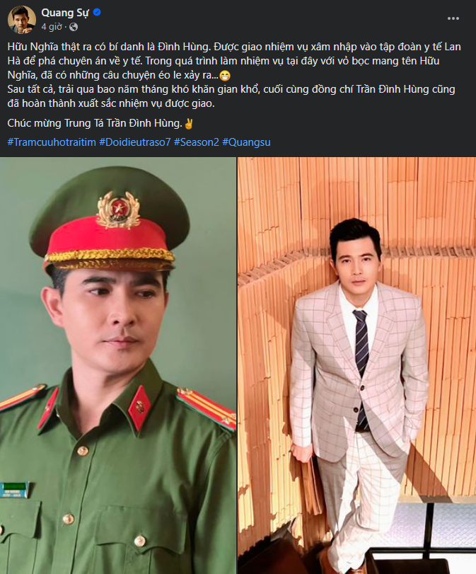 Quang Sự thông báo lên chức trong phim mới