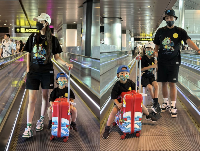 Mạc Hồng Quan đưa vợ con về thăm nhà nội tại CH Czech. Ảnh FBNV