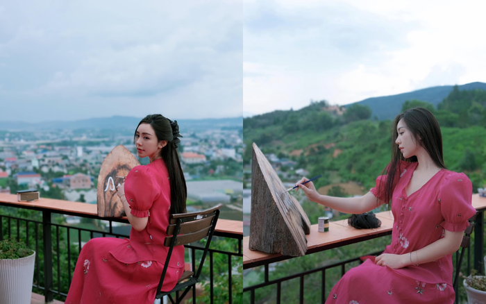 Quỳnh Kool chậm rãi tận hưởng nhịp sống ở Đà Lạt. Ảnh: FBNV