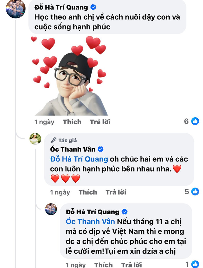 Hà Trí Quang xin vía hạnh phúc từ đàn chị.