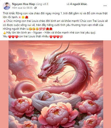 Diễn viên Hòa Hiệp khoe có con trai ở tuổi 42 khiến nhiều khán giả bất ngờ, thắc mắc về danh tính bà xã của nam diễn viên. 