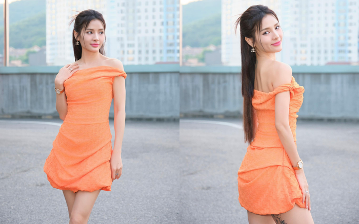 Khó có thể nhận ra Phương Trinh Jolie đang mang bầu bởi vóc dáng thon gọn. Ảnh: FBNV