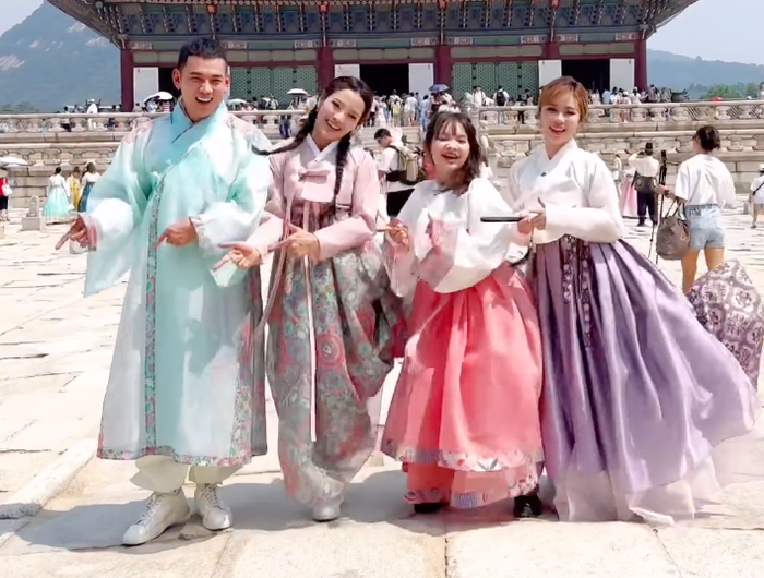 Phương Trinh Jolie thể hiện tâm trạng thoải mái, vui vẻ nhảy nhót ở Hàn quốc. Ảnh: Chụp màn hình