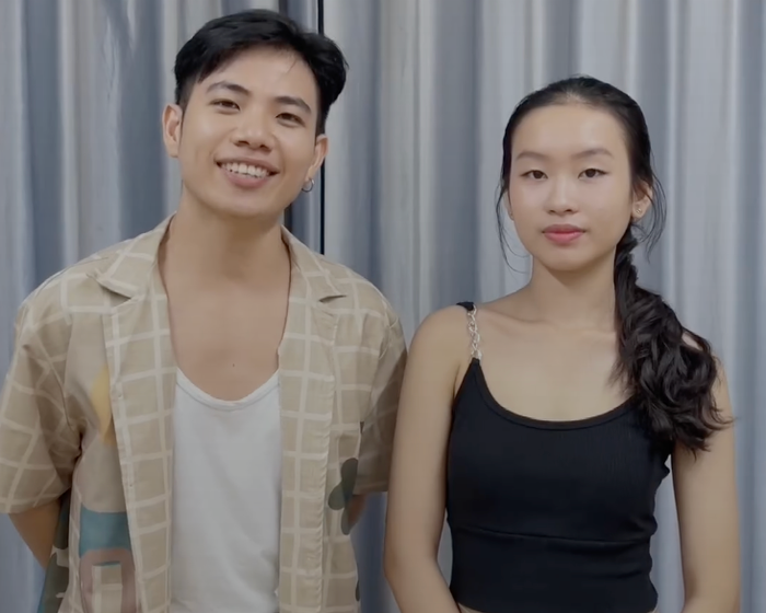 Hai vận động viên Tấn Sanh, Kim Ngân thể hiện tinh thần nhiệt huyết, vui vẻ trước giải đấu WDSF WORLD CHALLENGE CUP. Ảnh: Chụp màn hình