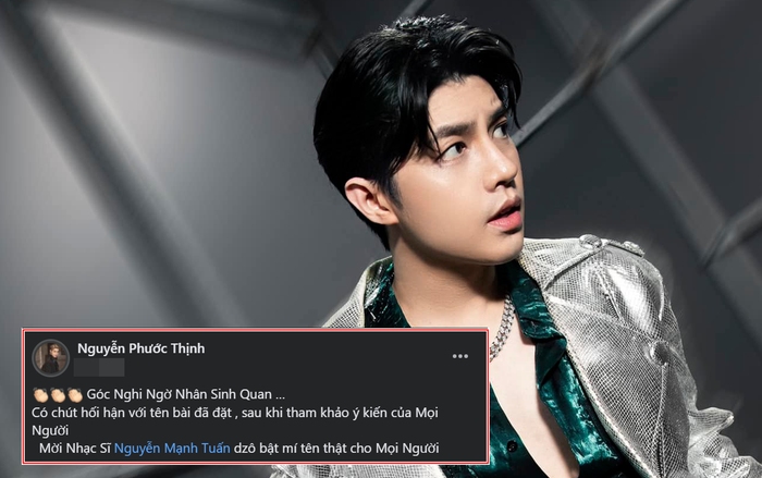 Phản ứng của Noo Phước Thịnh sau khi đọc được dự đoán từ khán giả về tựa đề bài hát mới.