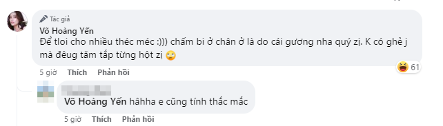 Võ Hoàng Yến đính chính về vết đốm ở chân. Ảnh chụp màn hình
