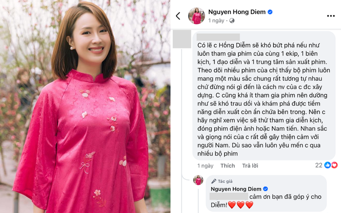 Hồng Diễm hồi đáp cực khéo trước góp ý của khán giả.
