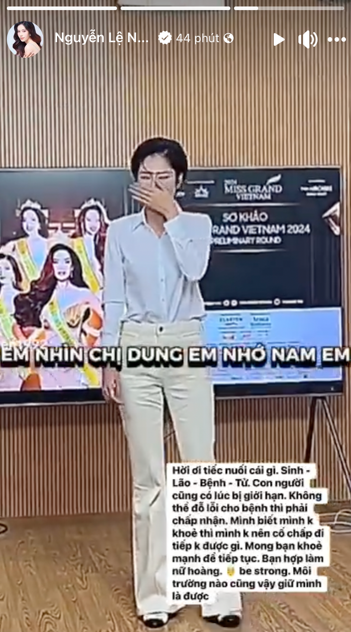 Nam Em dành lời khuyên cho Lệ Nam khi chị gái tái xuất đường đua Miss Grand Vietnam.