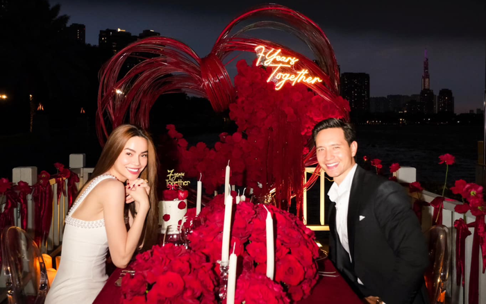 Kim Lý không ngần ngại bỏ ra tiền bạc, công sức, thời gian để làm Hồ Ngọc Hà vui vẻ trong dịp kỉ niệm 7 năm ở bên nhau. Ảnh: FBNV