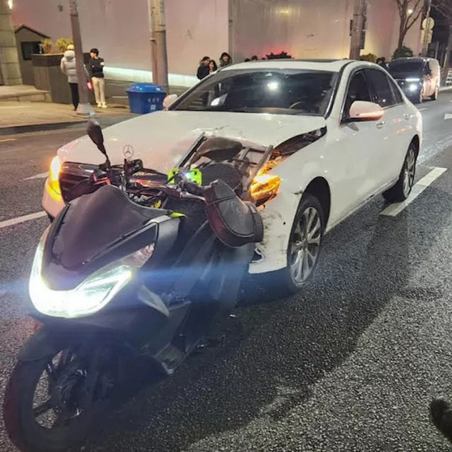 Hiện trường vụ tai nạn do Ahn Yesong gây ra hồi đầu năm nay khiến dư luận xứ Hàn phẫn nộ.