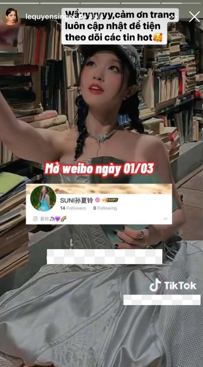 Lệ Quyên từng dành rất nhiều sự ủng hộ cho Suni Hạ Linh.