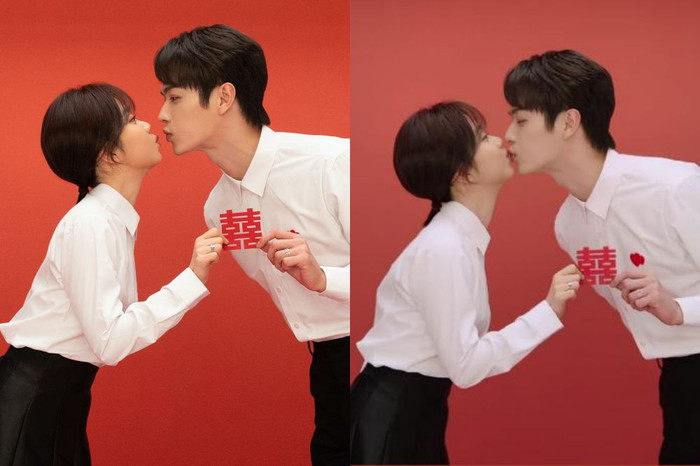 Nụ hôn ngẫu hứng và bất ngờ trên phim trường của Hứa Khải - Đàm Tùng Vận. 