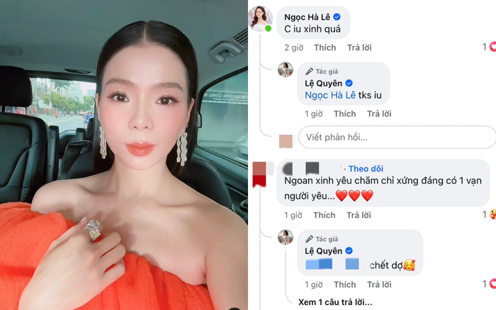 Lệ Quyên luôn thân thiện khi trò chuyện với bạn bè, khán giả. Ảnh: FBNV