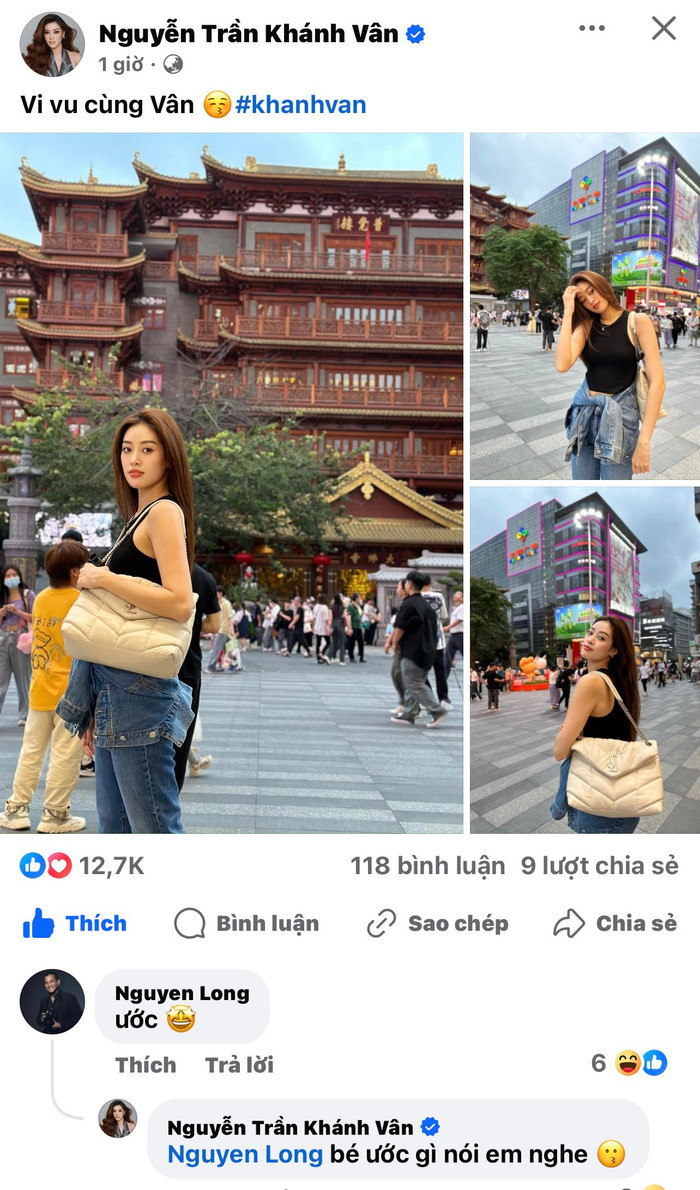 Khánh Vân gọi bạn trai là 'bé' đầy yêu thương.