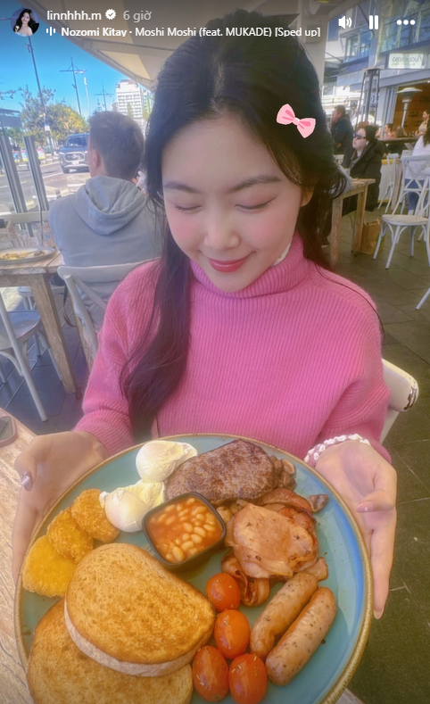 Con gái Quyền Linh khoe vẻ đẹp trong trẻo tại trời Tây. Ảnh chụp màn hình