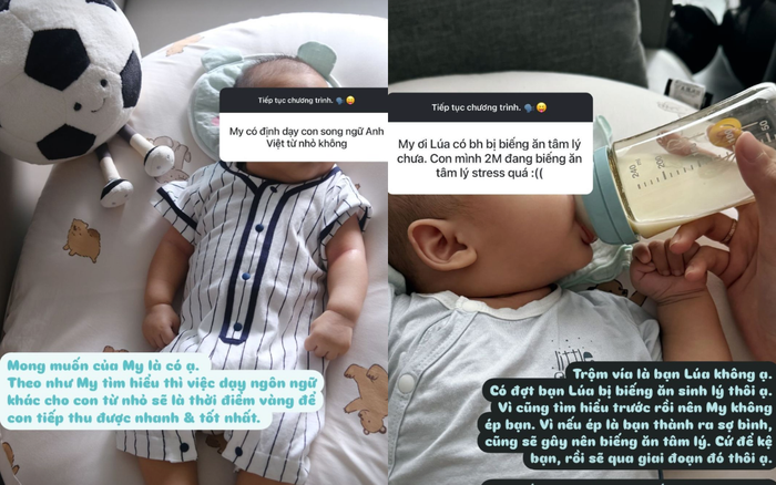 Doãn Hải My khá cởi mở trong việc chia sẻ chuyện nuôi con. Ảnh: Chụp màn hình