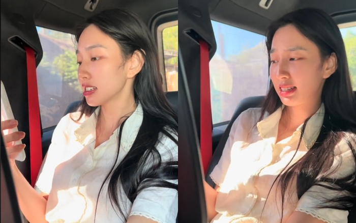 Hoa hậu Thuỳ Tiên thoải mái để lộ biểu cảm tự nhiên, thoải mái khi gọi video với Lôi Con và team Việt - Phi. Ảnh: Chụp màn hình