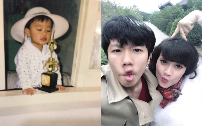 Long Vũ sẵn sàng 'làm màu' để khiến nghệ sĩ Vân Dung vui vẻ. Ảnh: FBNV