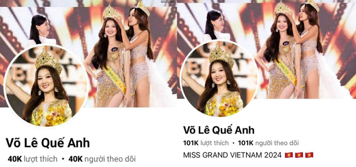 Lượng người theo dõi trên trang fanpage của Hoa hậu Quế Anh tăng nhanh một cách khó hiểu.